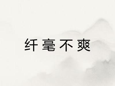 纤毫不爽