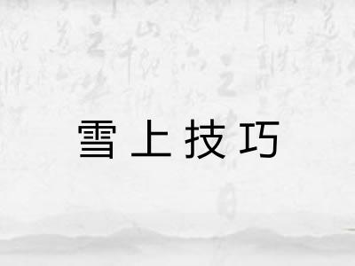 雪上技巧