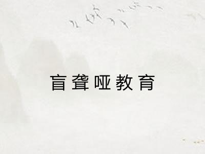 盲聋哑教育
