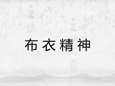 布衣精神