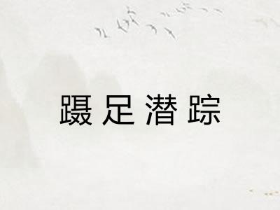 蹑足潜踪
