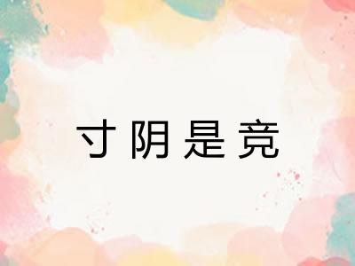 寸阴是竞