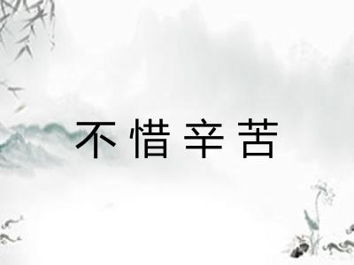 不惜辛苦