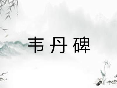 韦丹碑