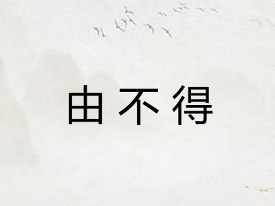 由不得