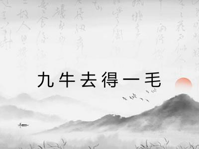 九牛去得一毛