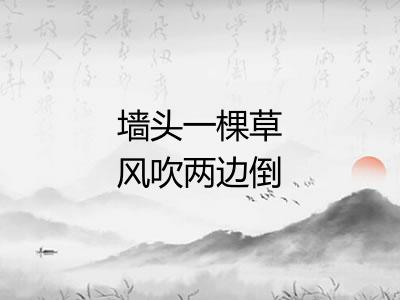 墙头一棵草风吹两边倒