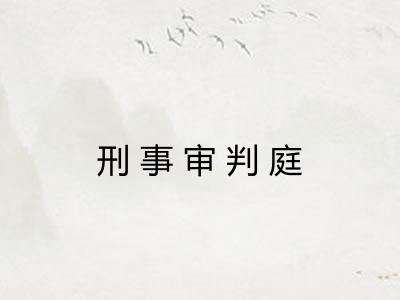 刑事审判庭