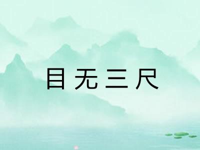 目无三尺