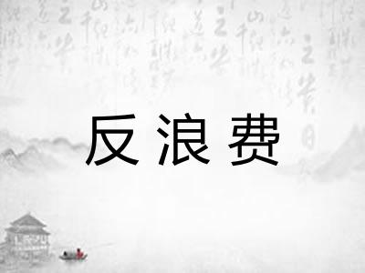 反浪费