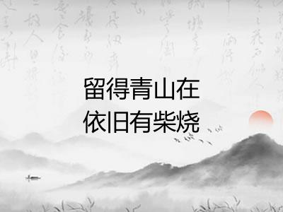 留得青山在依旧有柴烧