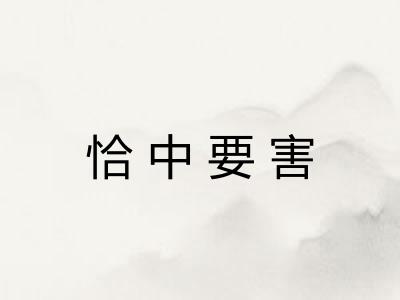 恰中要害