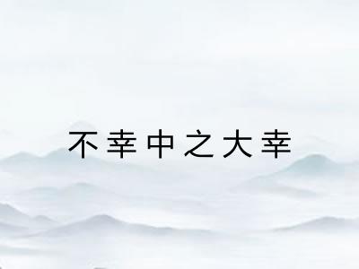 不幸中之大幸