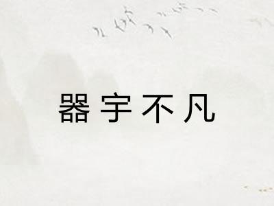 器宇不凡