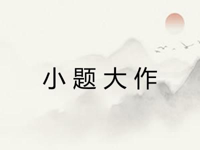 小题大作
