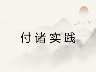 付诸实践