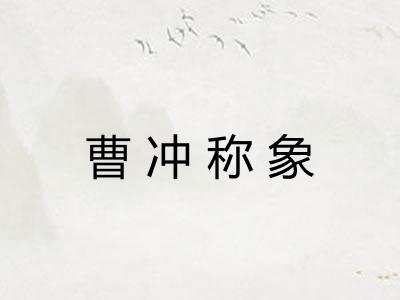 曹冲称象