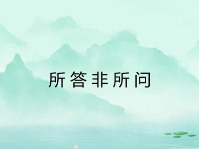 所答非所问