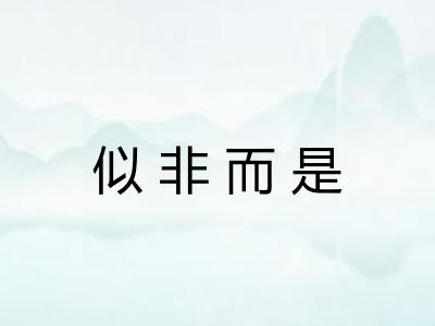 似非而是