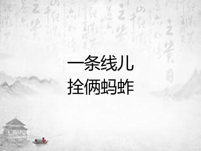 一条线儿拴俩蚂蚱
