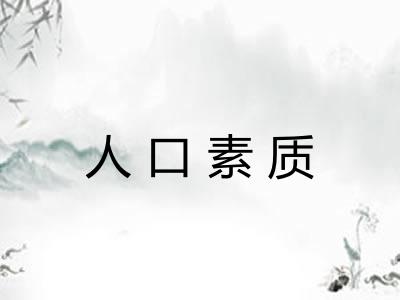 人口素质