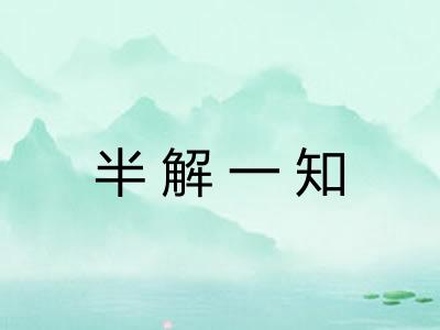 半解一知