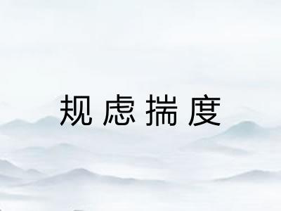 规虑揣度