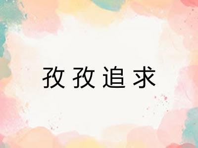 孜孜追求