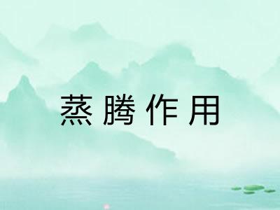 蒸腾作用