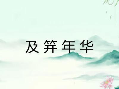 及笄年华