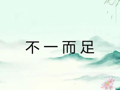 不一而足