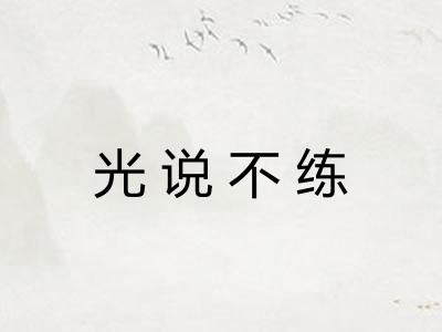 光说不练