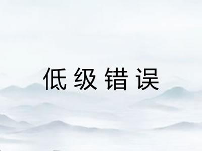 低级错误