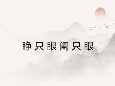 睁只眼阖只眼