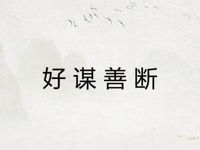 好谋善断