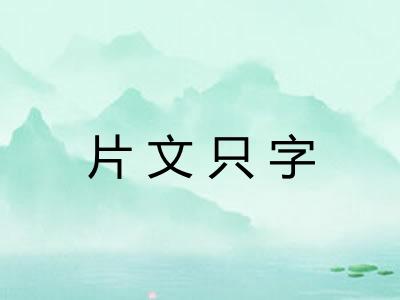片文只字