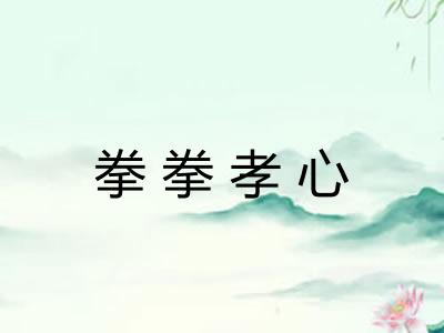 拳拳孝心