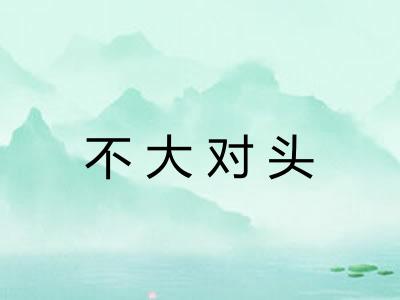 不大对头