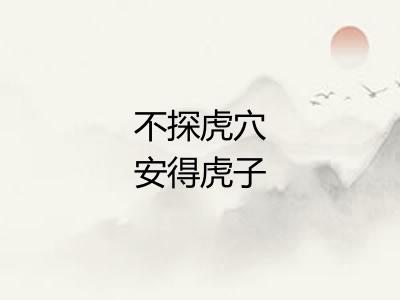 不探虎穴安得虎子