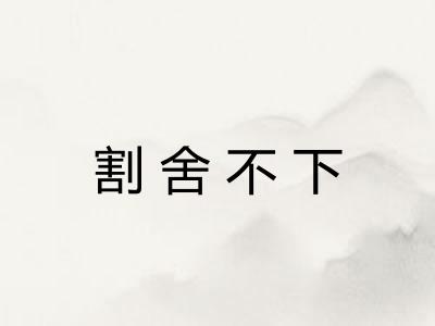 割舍不下