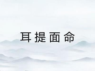 耳提面命