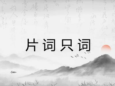片词只词