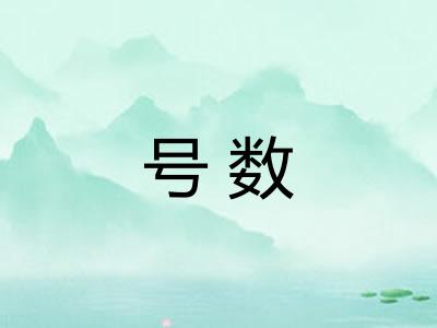 号数