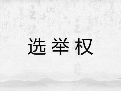 选举权