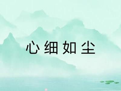 心细如尘