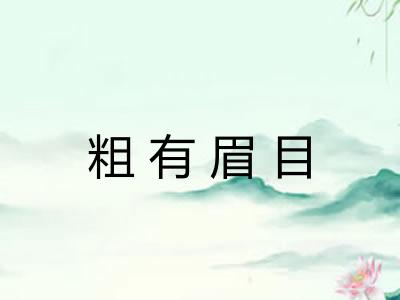 粗有眉目