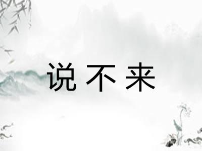 说不来