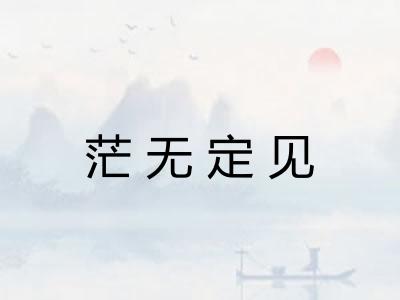 茫无定见