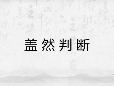盖然判断