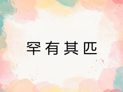 罕有其匹